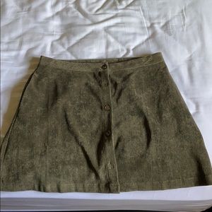 Green corduroy skirt